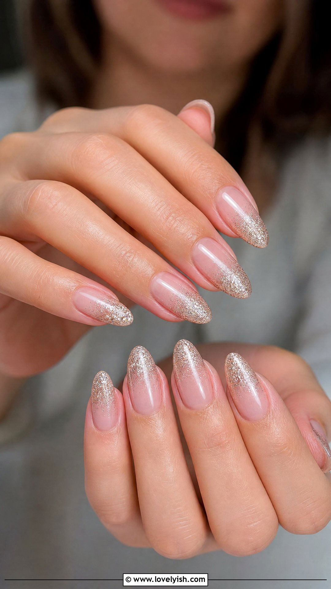Champagne Glitter Fade Nails - 50 sparkly nails - 50 sparkly nails