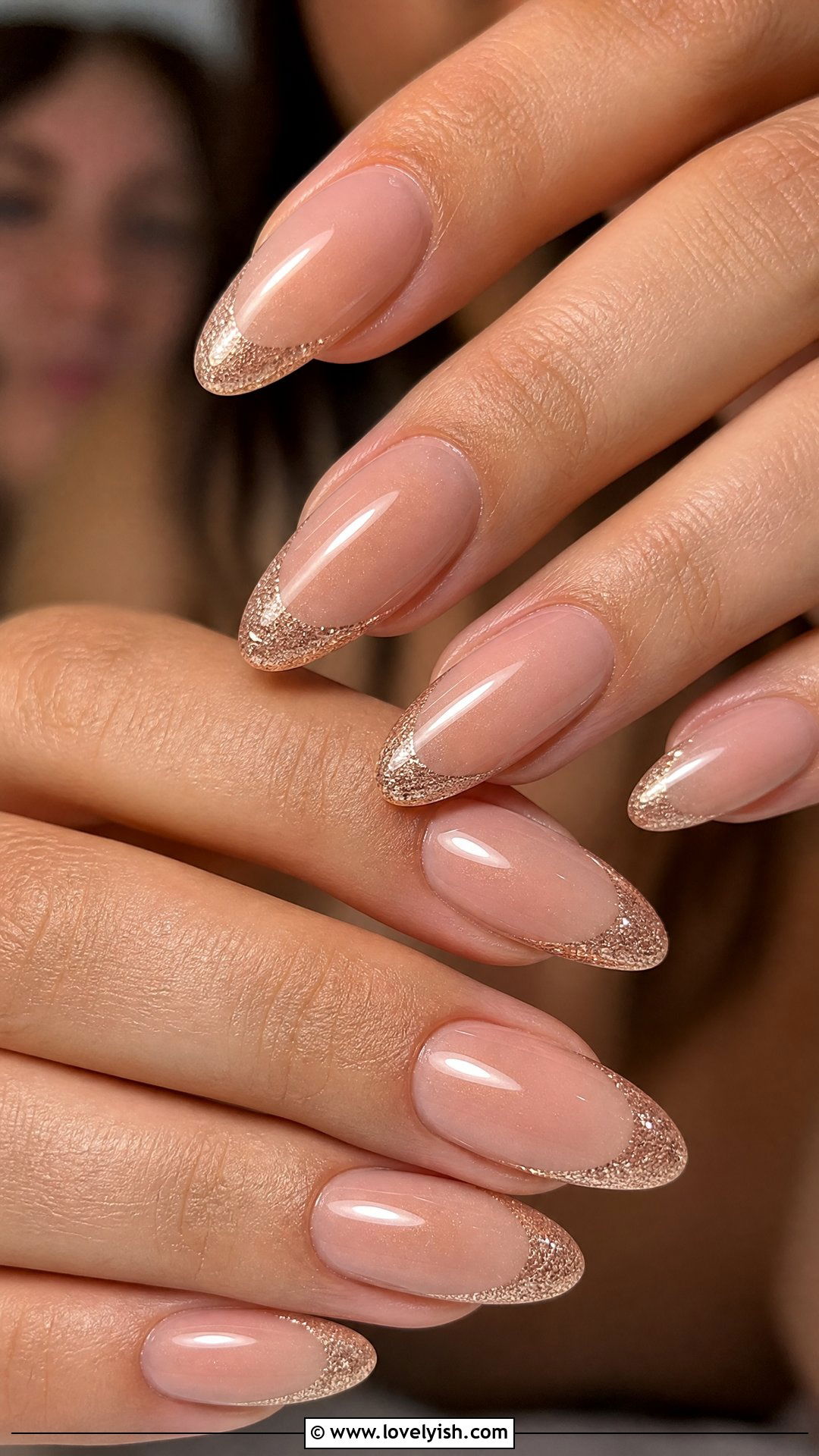 Champagne Glitter French Tip - 50 french manicure - 50 french manicure