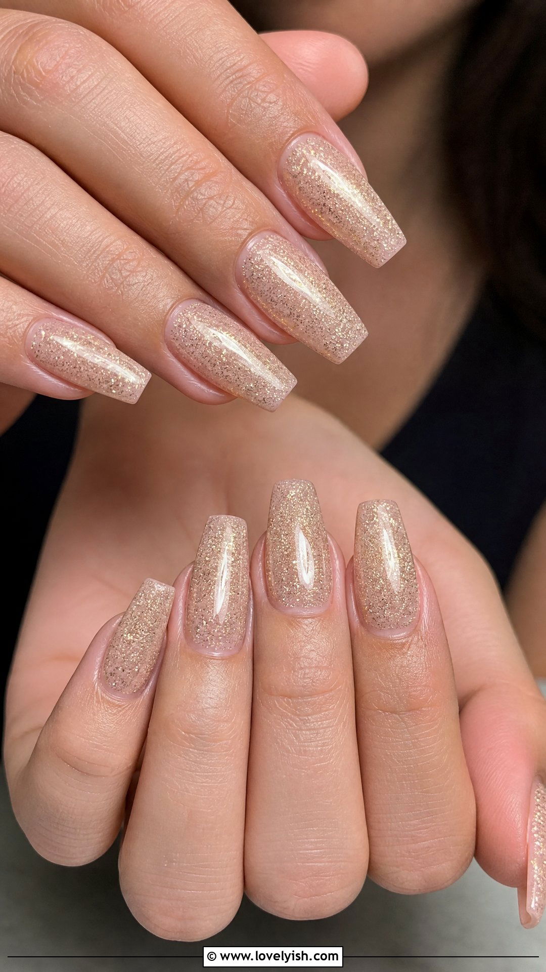 Champagne Glitter Nails - 50 cute nails - 50 cute nails