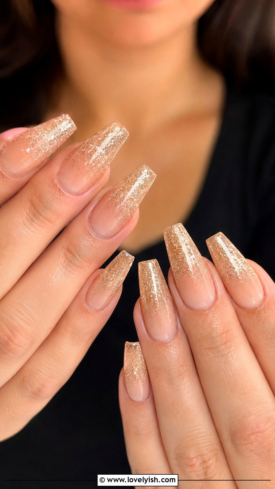 Champagne Glitter Ombre Nails - 50 baby shower nails - 50 baby shower nails