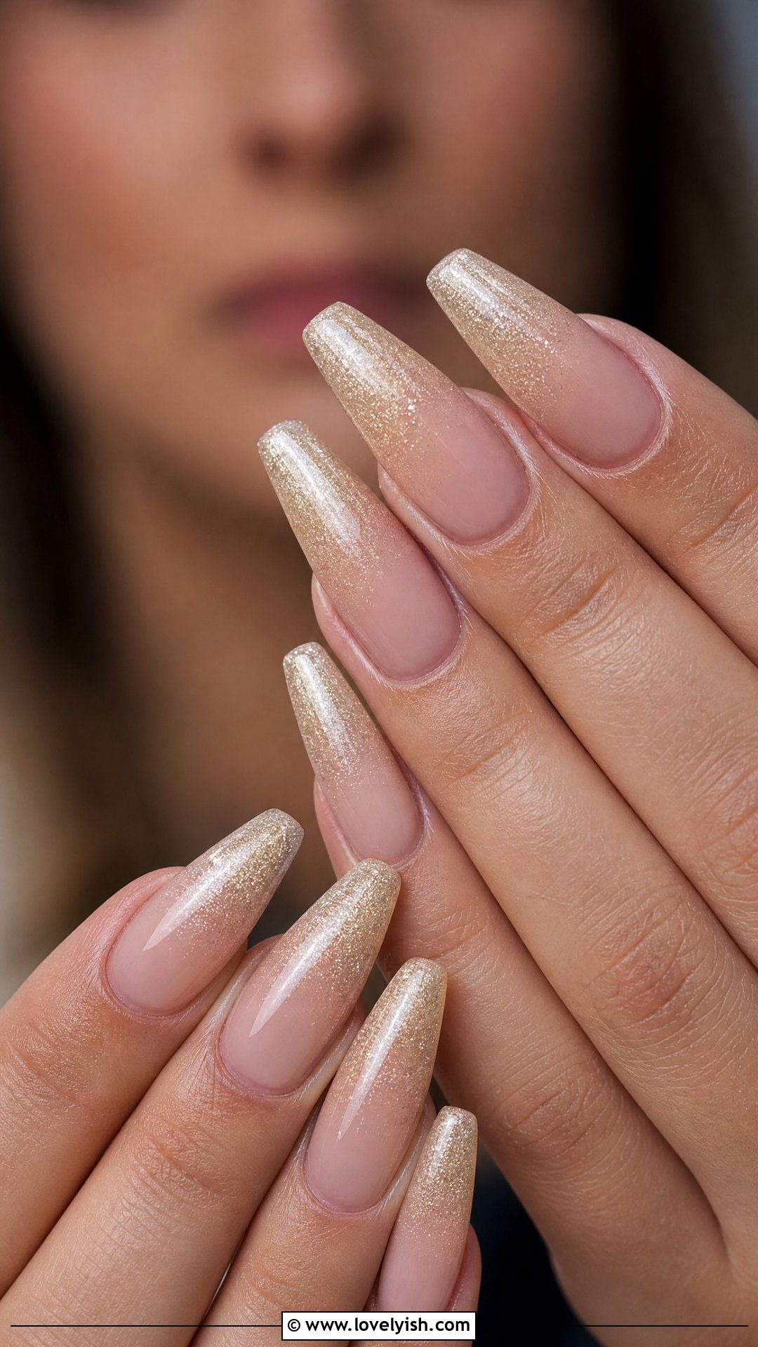 Champagne Glitter Ombre Nails - 50 sophisticated nails - 50 sophisticated nails