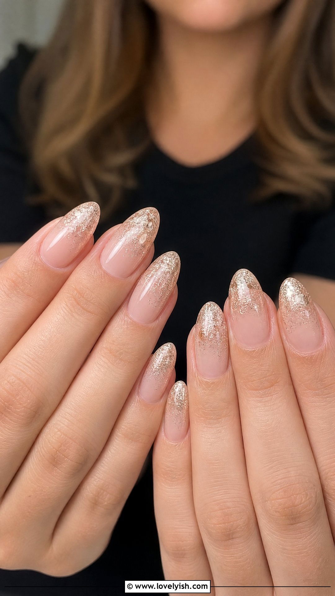 Champagne Glitter Ombre Nails - 25 classy nail ideas - 25 classy nail ideas