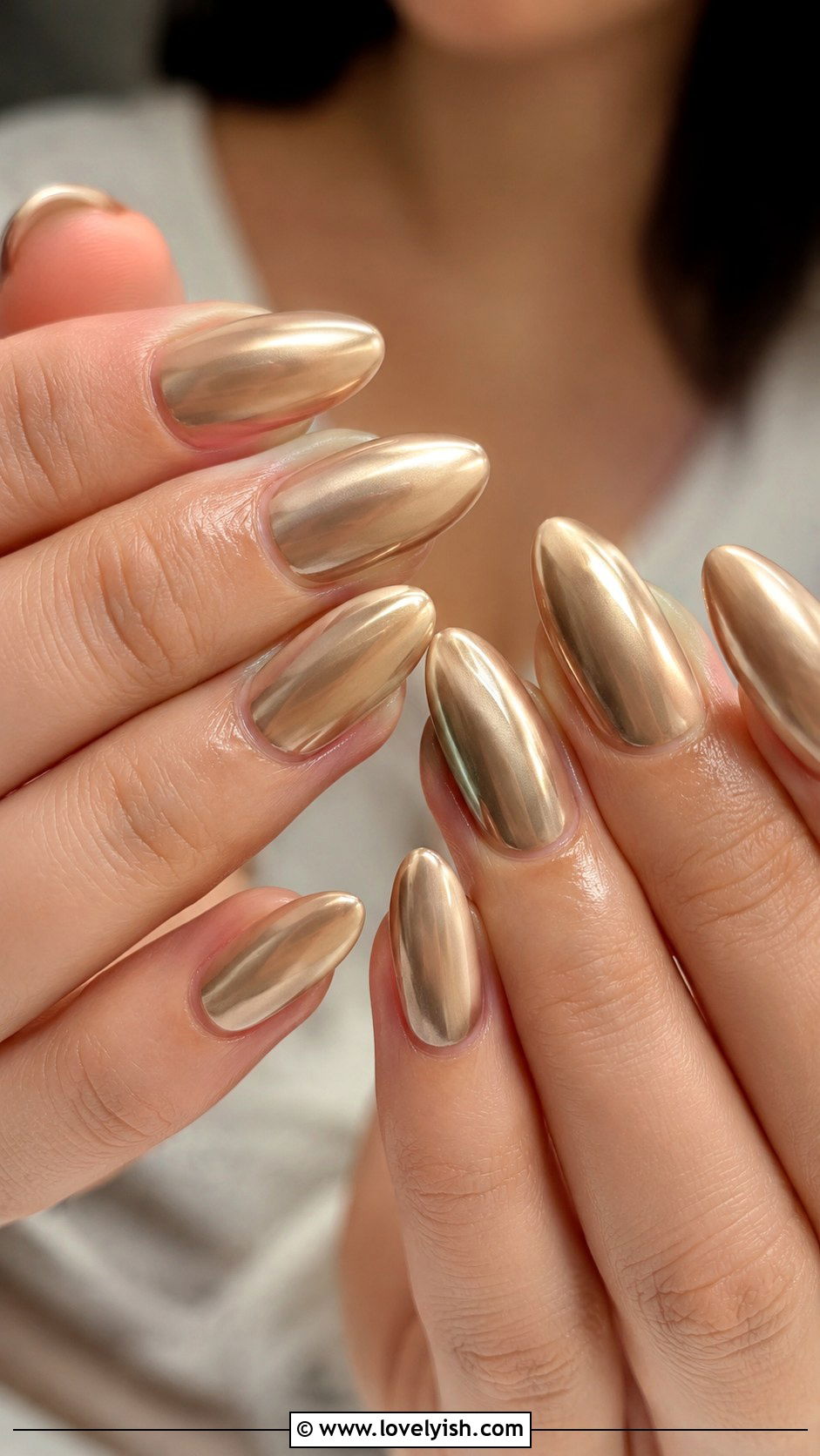 Champagne Gold Chrome Nails - 50 gold chrome nails - 50 gold chrome nails