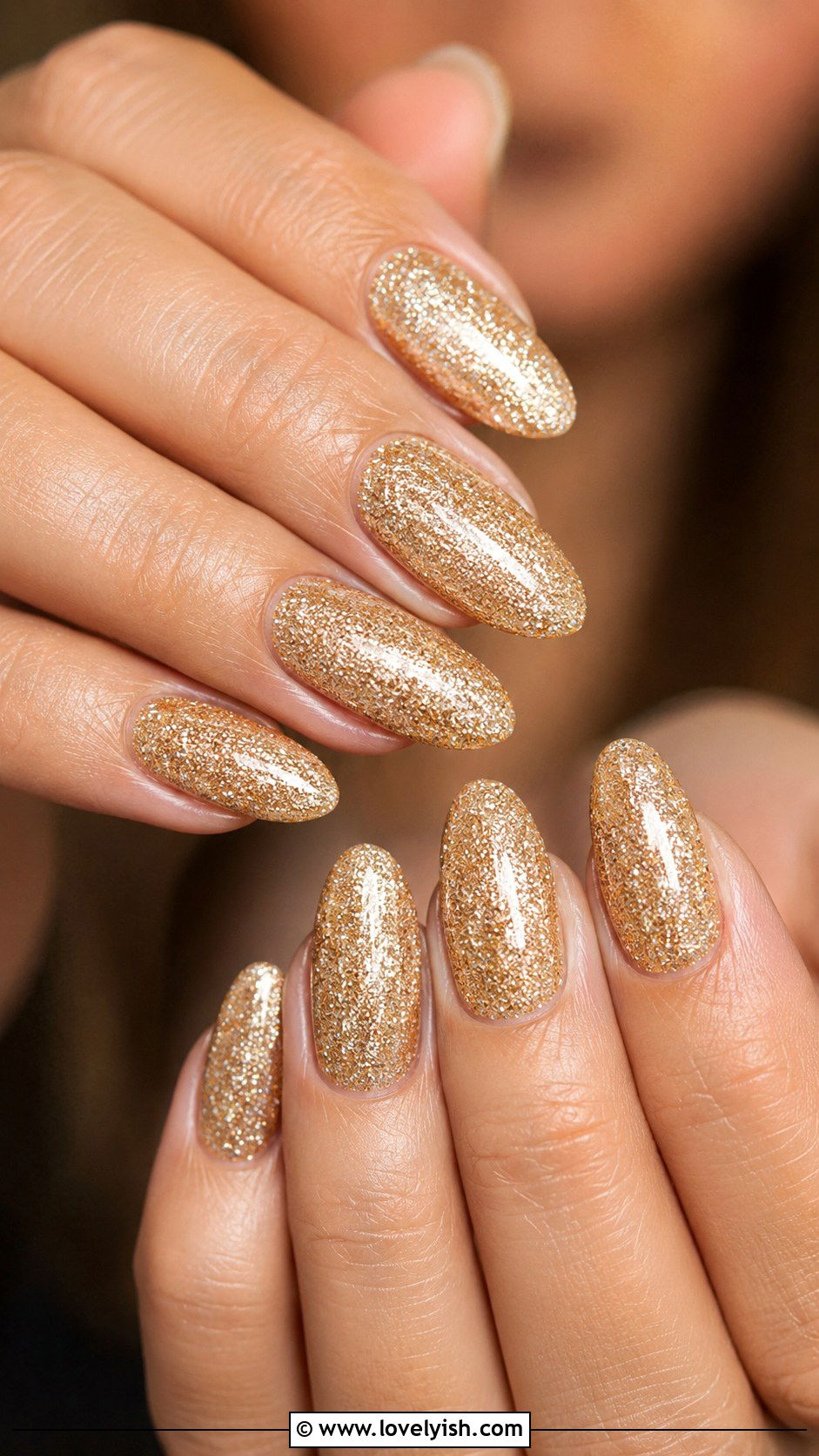 Champagne Gold Glitter Prom Nails - 50 prom nails - 50 prom nails