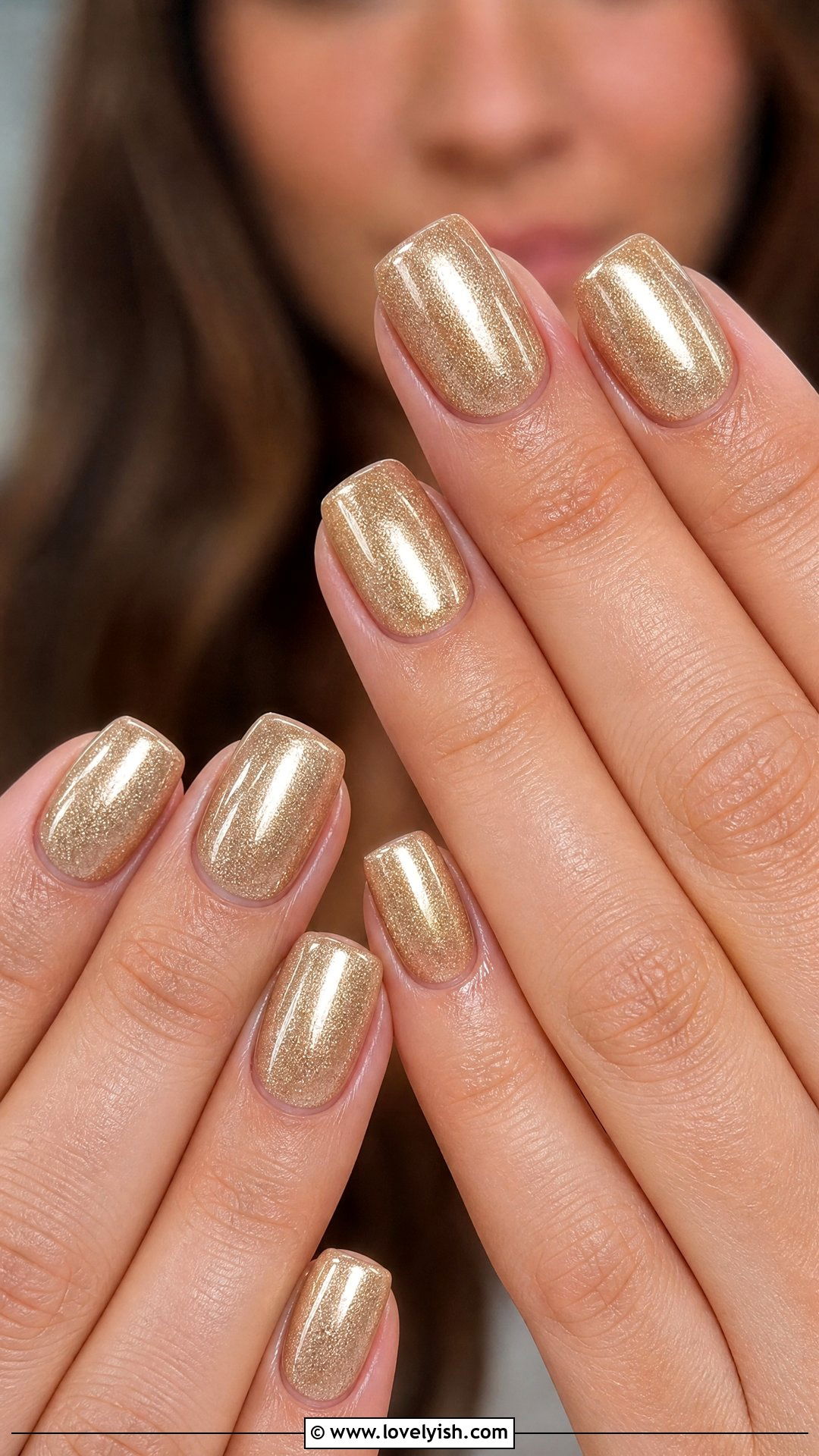 Champagne Gold Short Coffin Nails - 50 short coffin nails - 50 short coffin nails