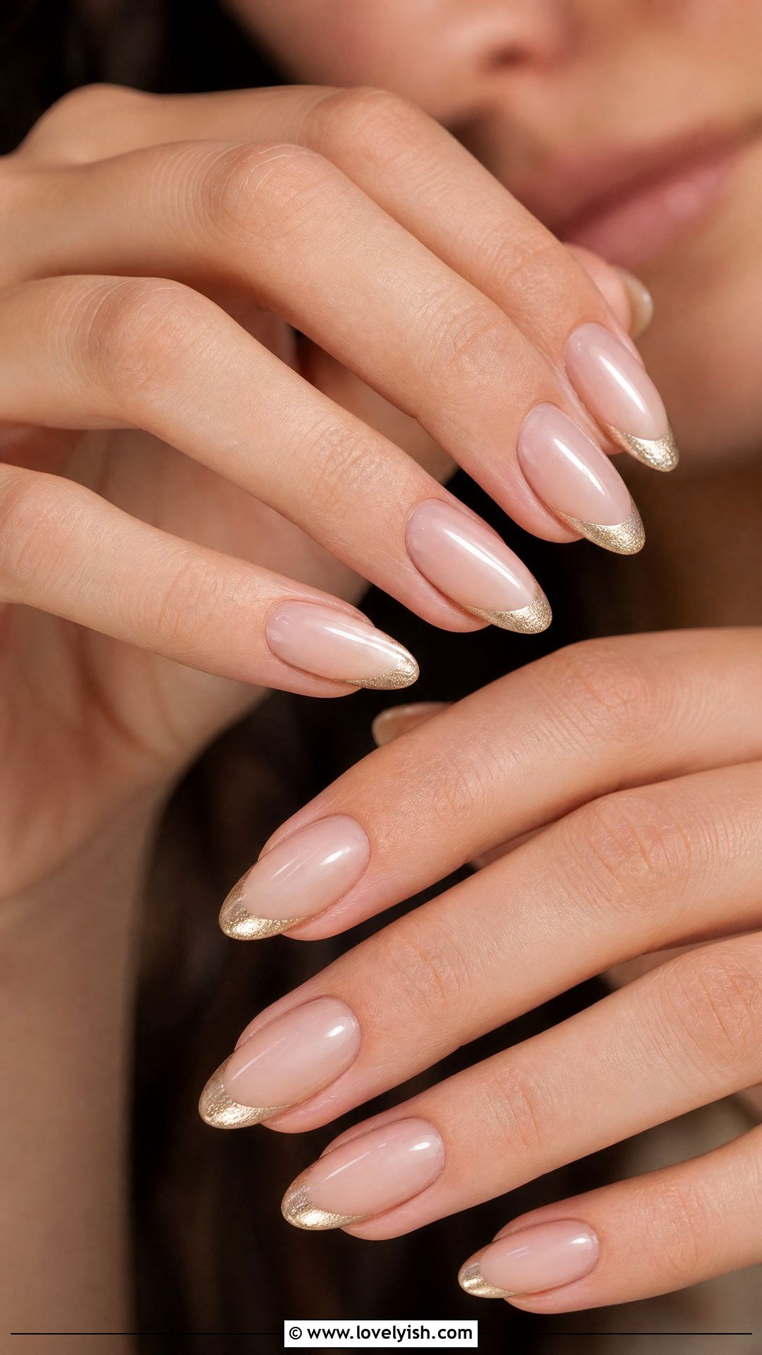 Champagne Gold Tip Nails - 50 elegant nails - 50 elegant nails
