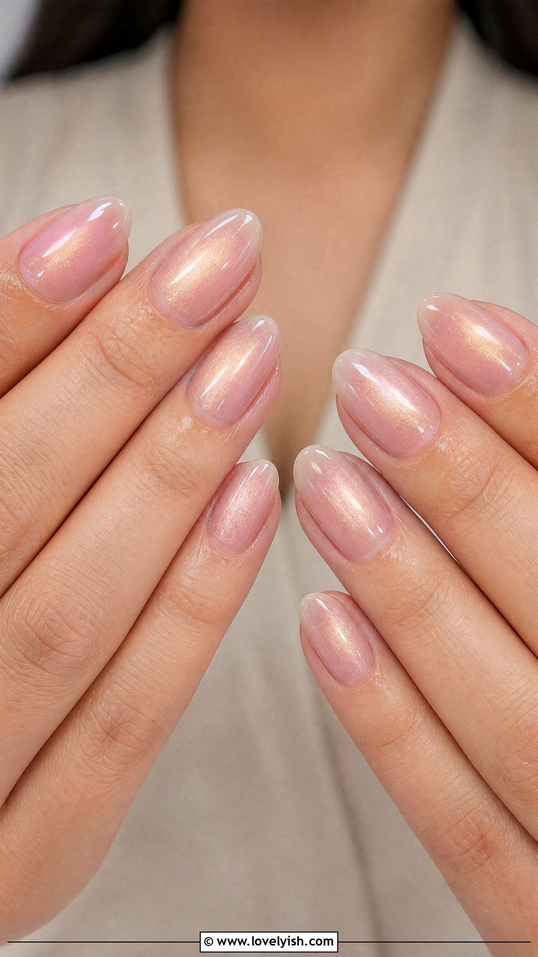 Champagne Pink Aura Nails - 50 medium nails - 50 medium nails