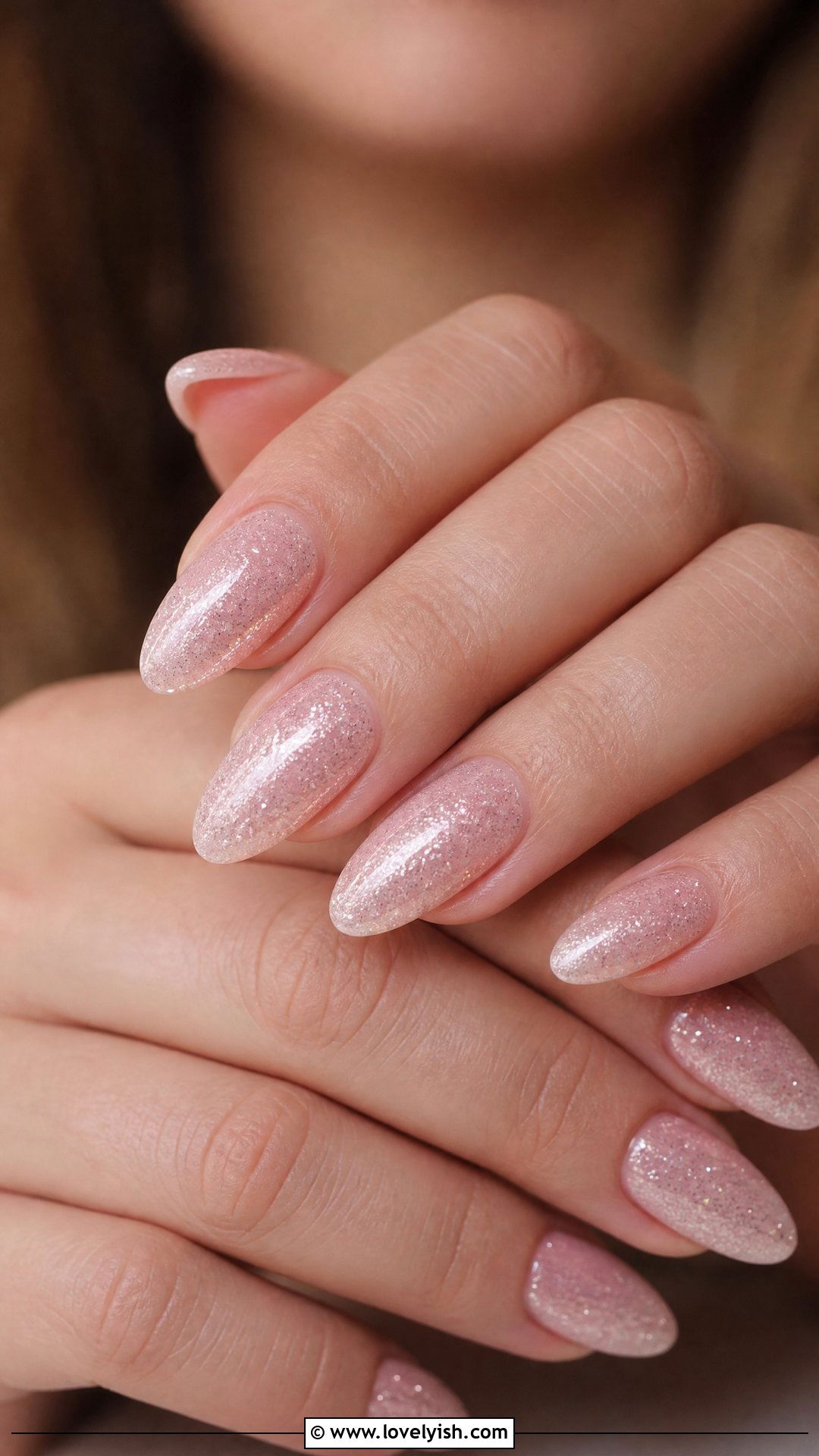 Champagne Pink Wedding Glitter Nails - 50 sparkly nails - 50 sparkly nails