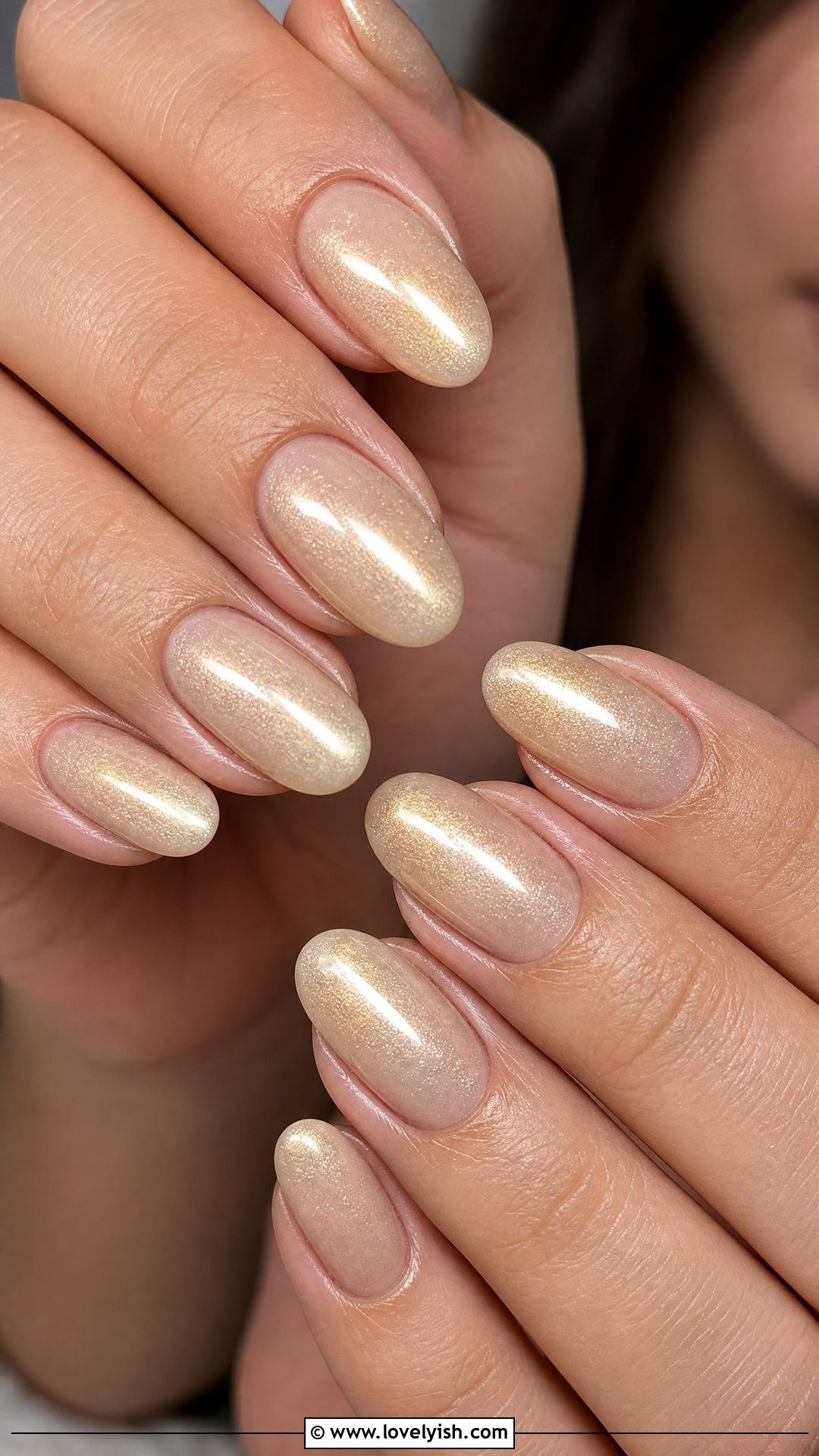 Champagne Shimmer Dip Powder Nails - 50 dip powder nails - 50 dip powder nails