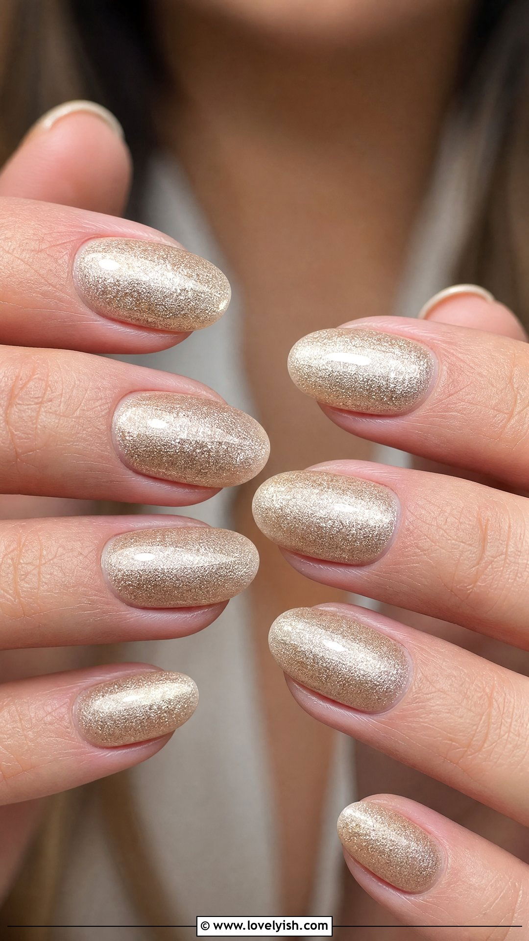 Champagne Shimmer Holiday Nails - 50 holiday nails - 50 holiday nails