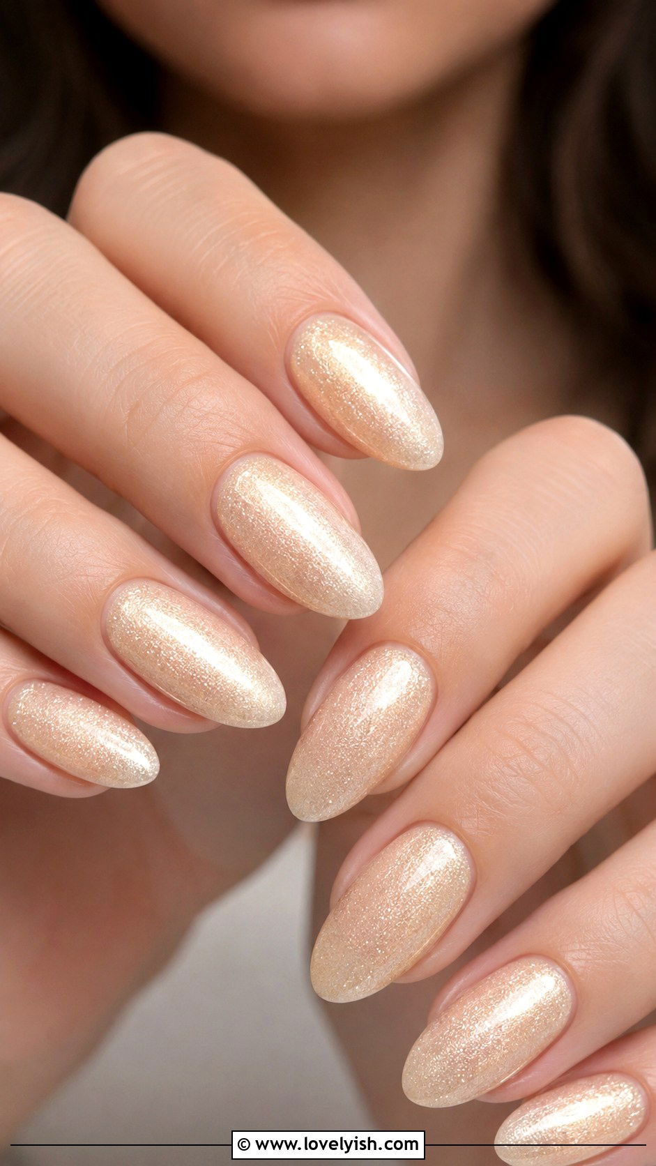 Champagne Shimmer Nails - 50 neutral nails - 50 neutral nails