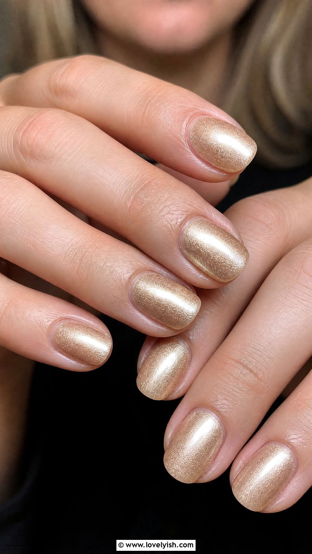 Champagne Shimmer Nails - 29 nails for older women - 29 nails for older women