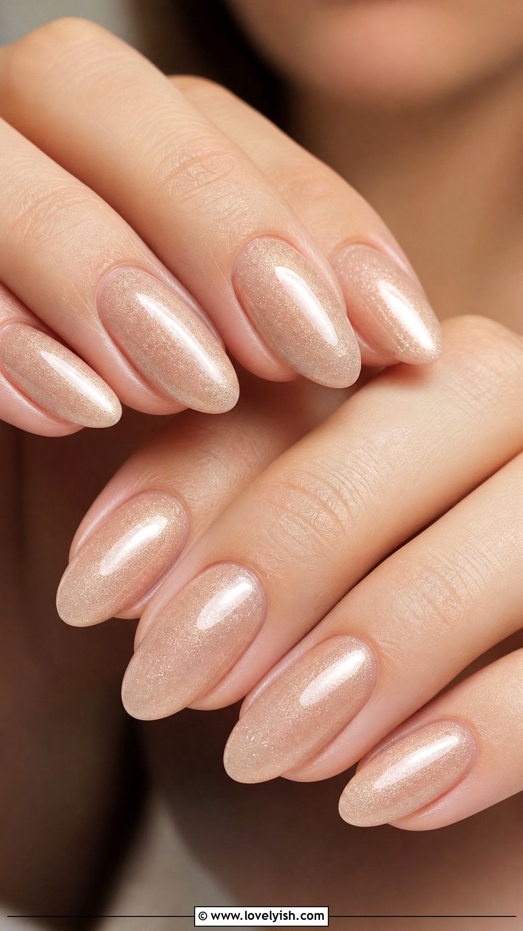 Champagne Shimmer Nails - 38 simple nail art designs - 38 simple nail art designs