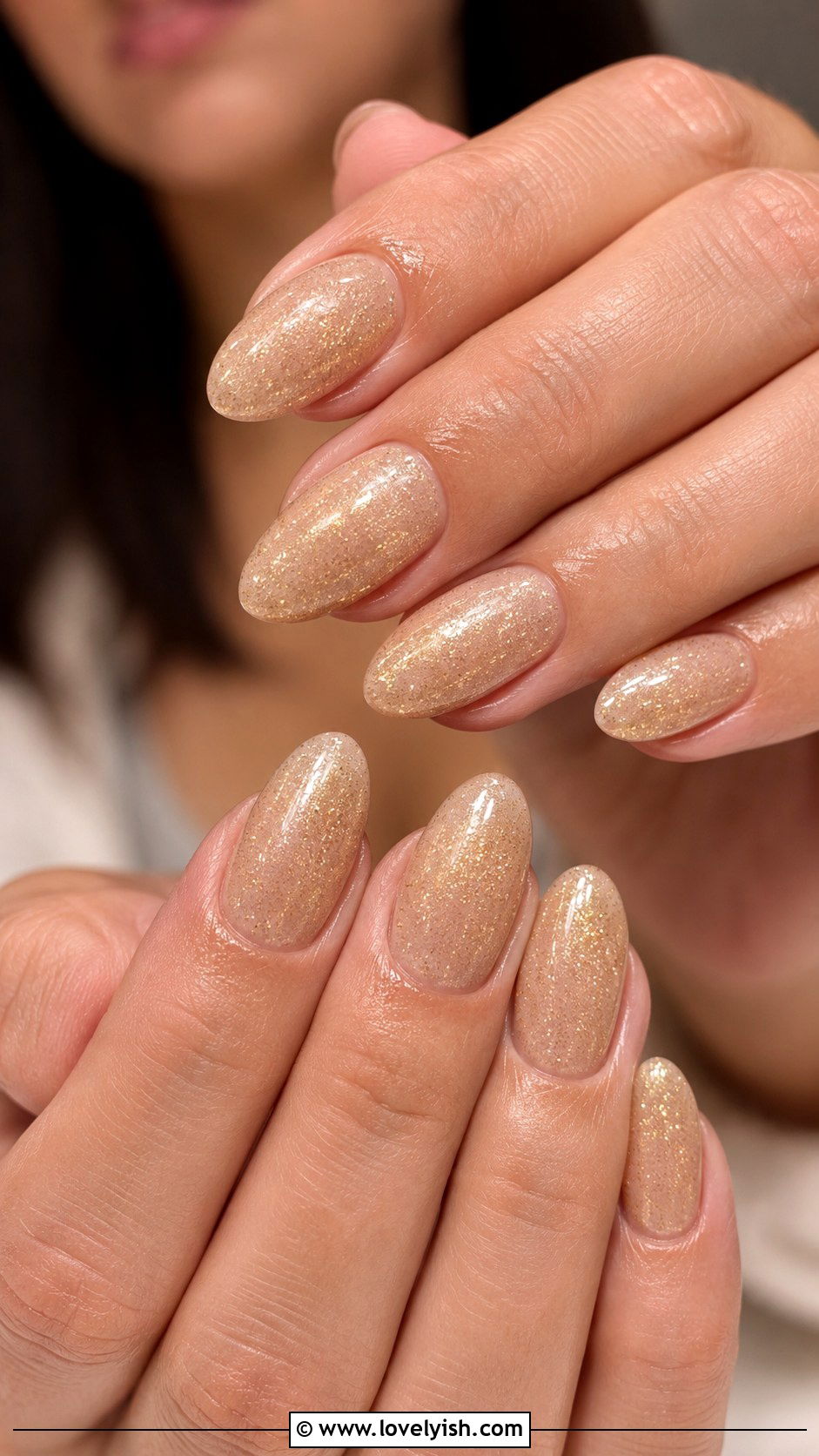 Champagne Shimmer Nails - 44 nails design - 44 nails design