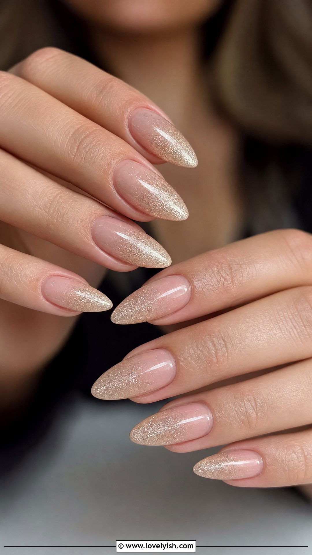 Champagne Shimmer Ombre Nails - 38 classy nail designs - 38 classy nail designs