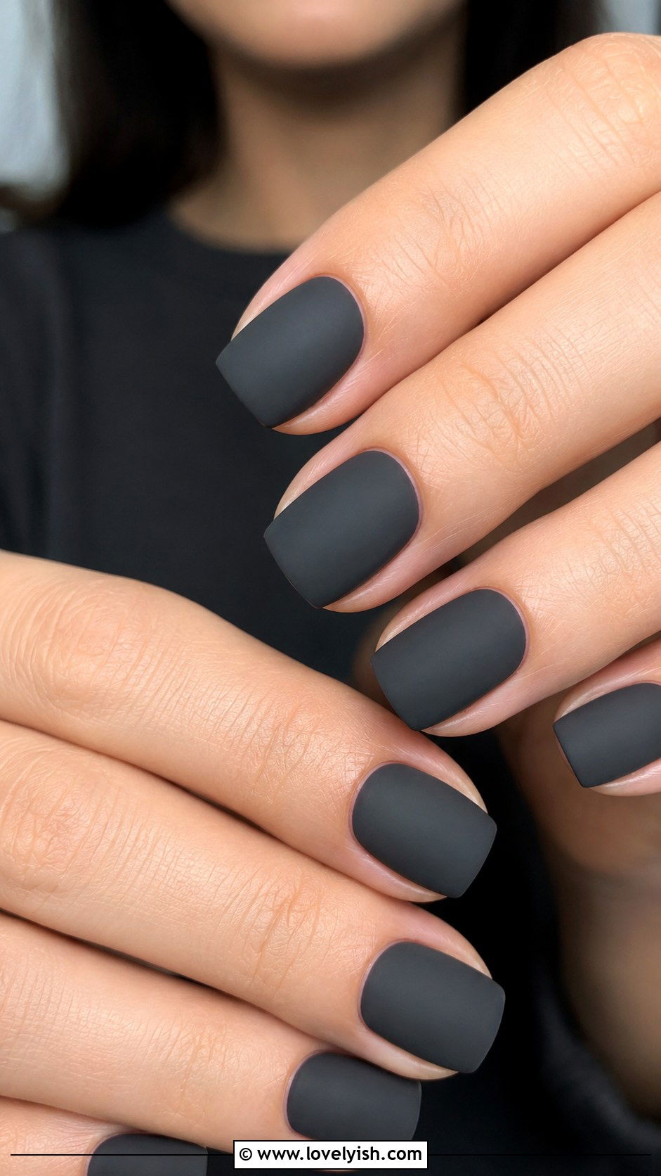 Charcoal Gray Matte Nails - 50 mens nail design ideas - 50 mens nail design ideas