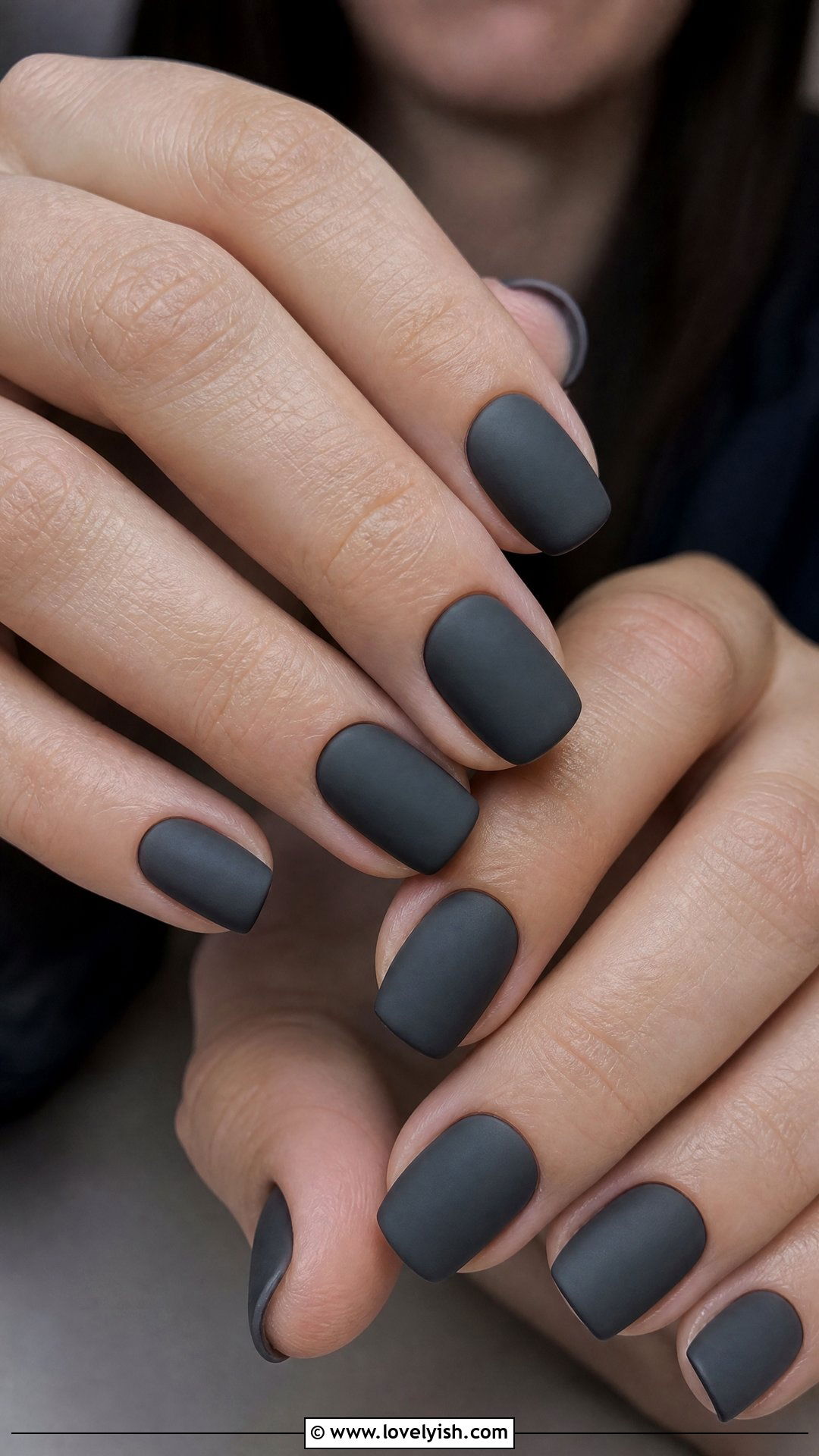 Charcoal Grey Matte Nails - 50 dark nail designs - 50 dark nail designs