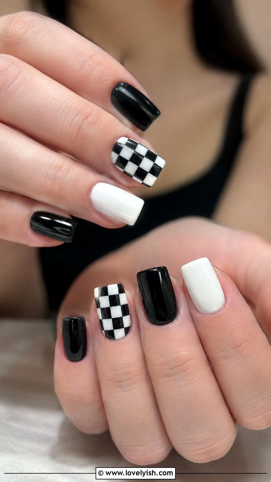 Checkered Acrylic Nails - 42 acrylic nail designs - 42 acrylic nail designs