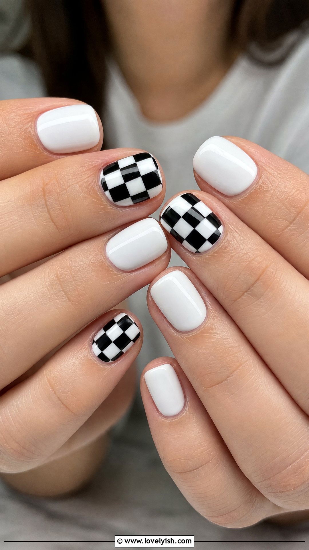 Checkered Nails - 50 popular nail designs - 50 popular nail designs
