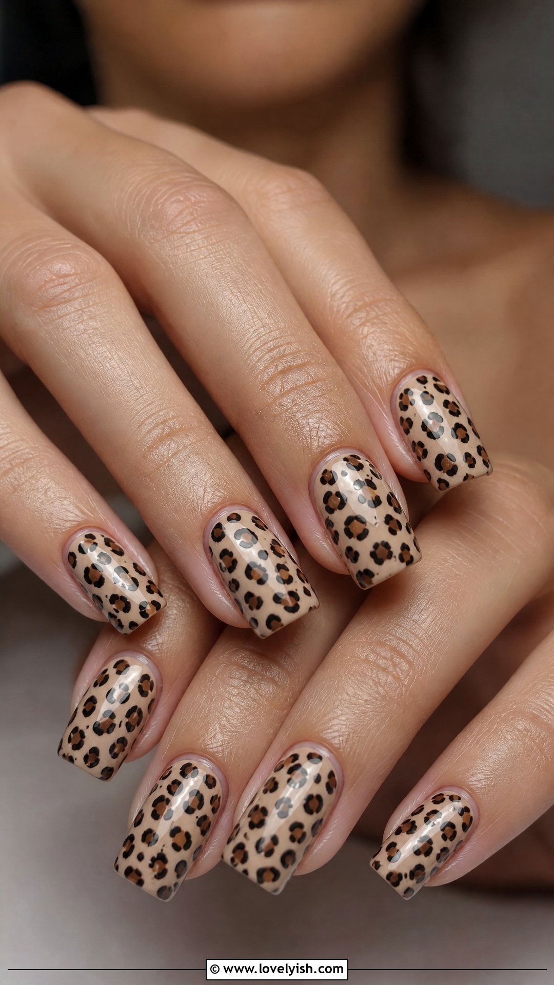 Cheetah Print Neutral Nails - 50 medium nails - 50 medium nails