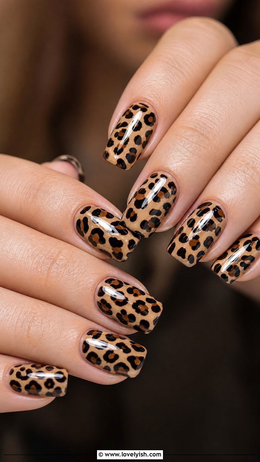 Cheetah Print Squoval Nails - 50 squoval nails - 50 squoval nails
