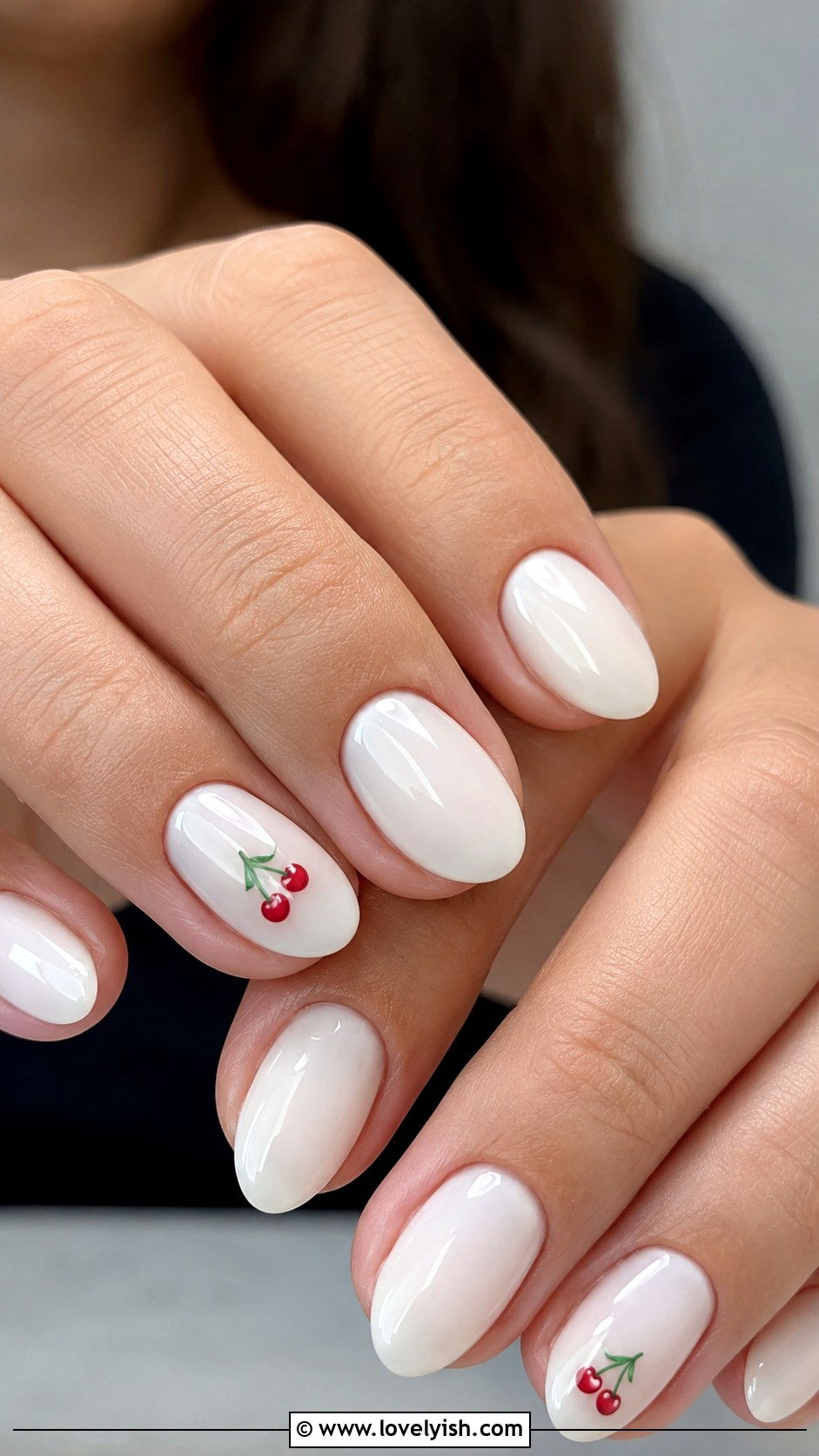 Cherry Accent Nails - 50 minimalist nails - 50 minimalist nails