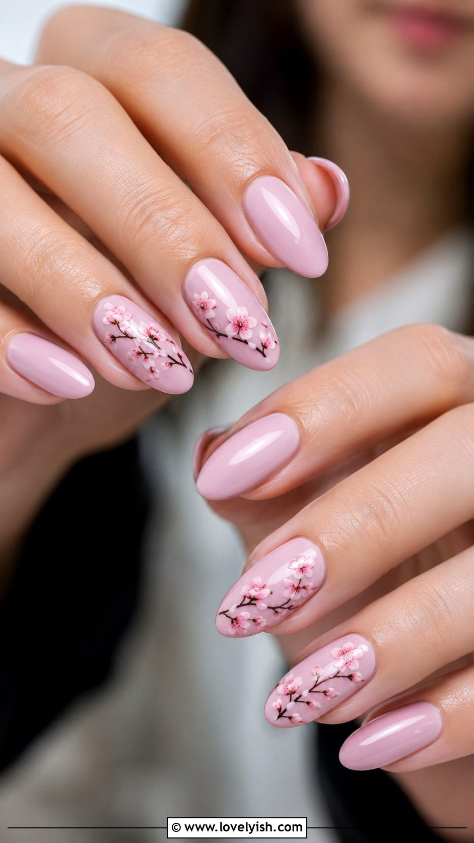Cherry Blossom Branch Nails - 42 easy nail art ideas - 42 easy nail art ideas