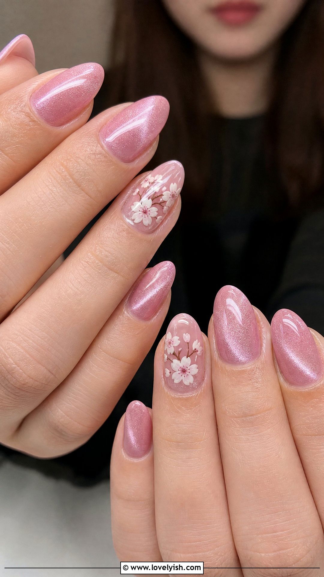 Cherry Blossom Cat Eye Nails - 50 cherry blossom nails - 50 cherry blossom nails