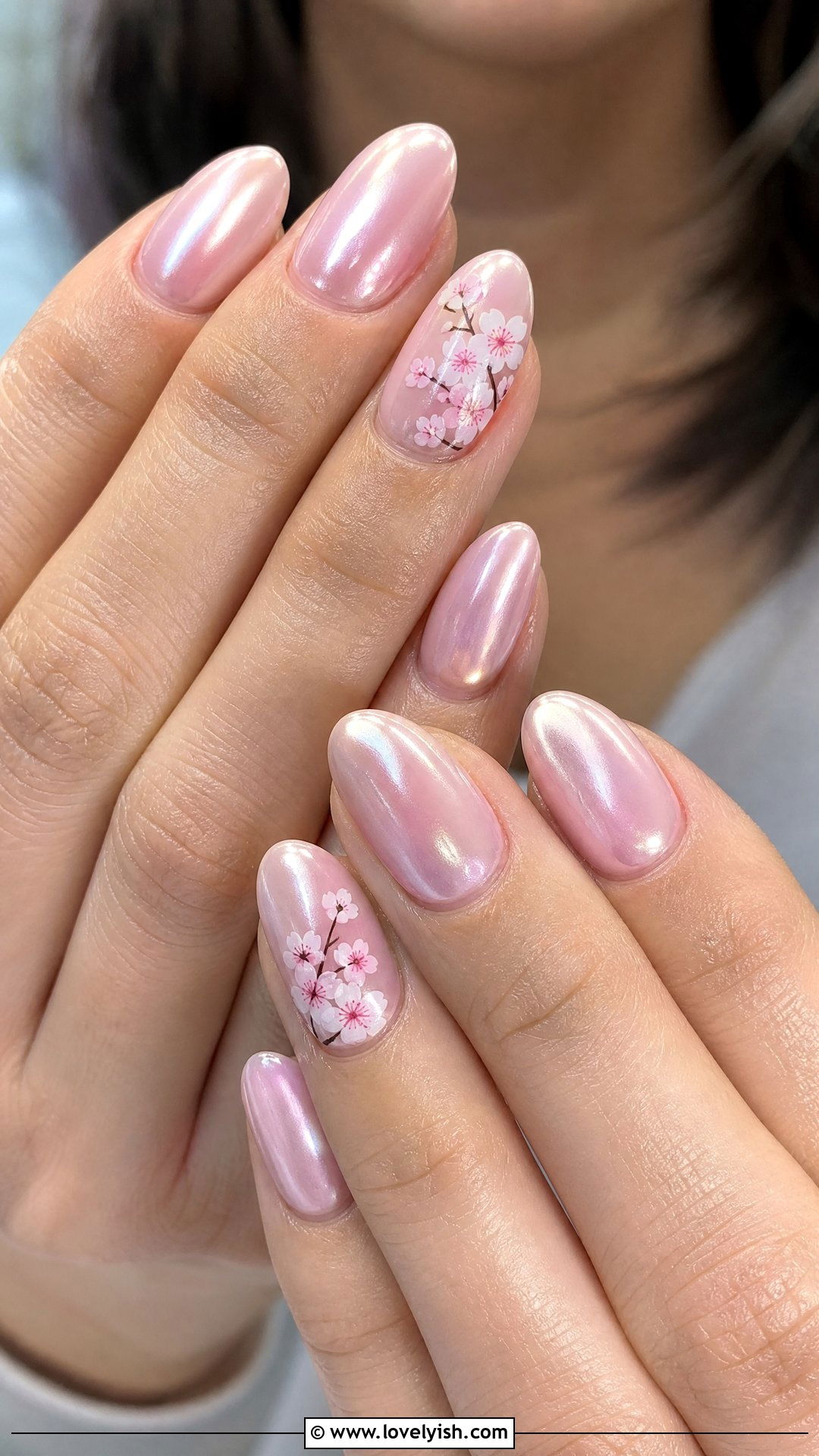 Cherry Blossom Chrome Nails - 50 cherry blossom nails - 50 cherry blossom nails