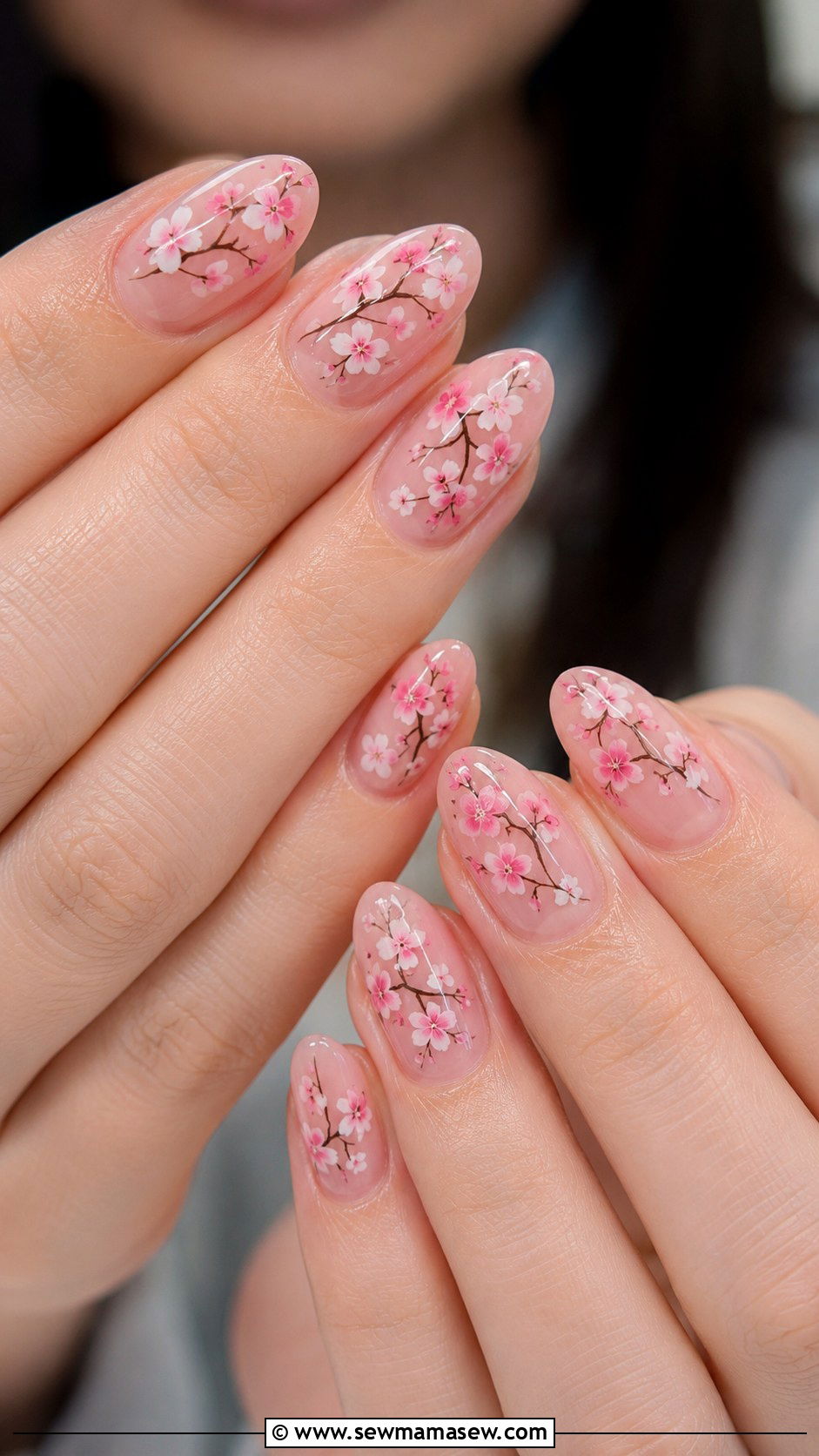 Cherry Blossom Gel Nails - 50 gel polish - 50 gel polish