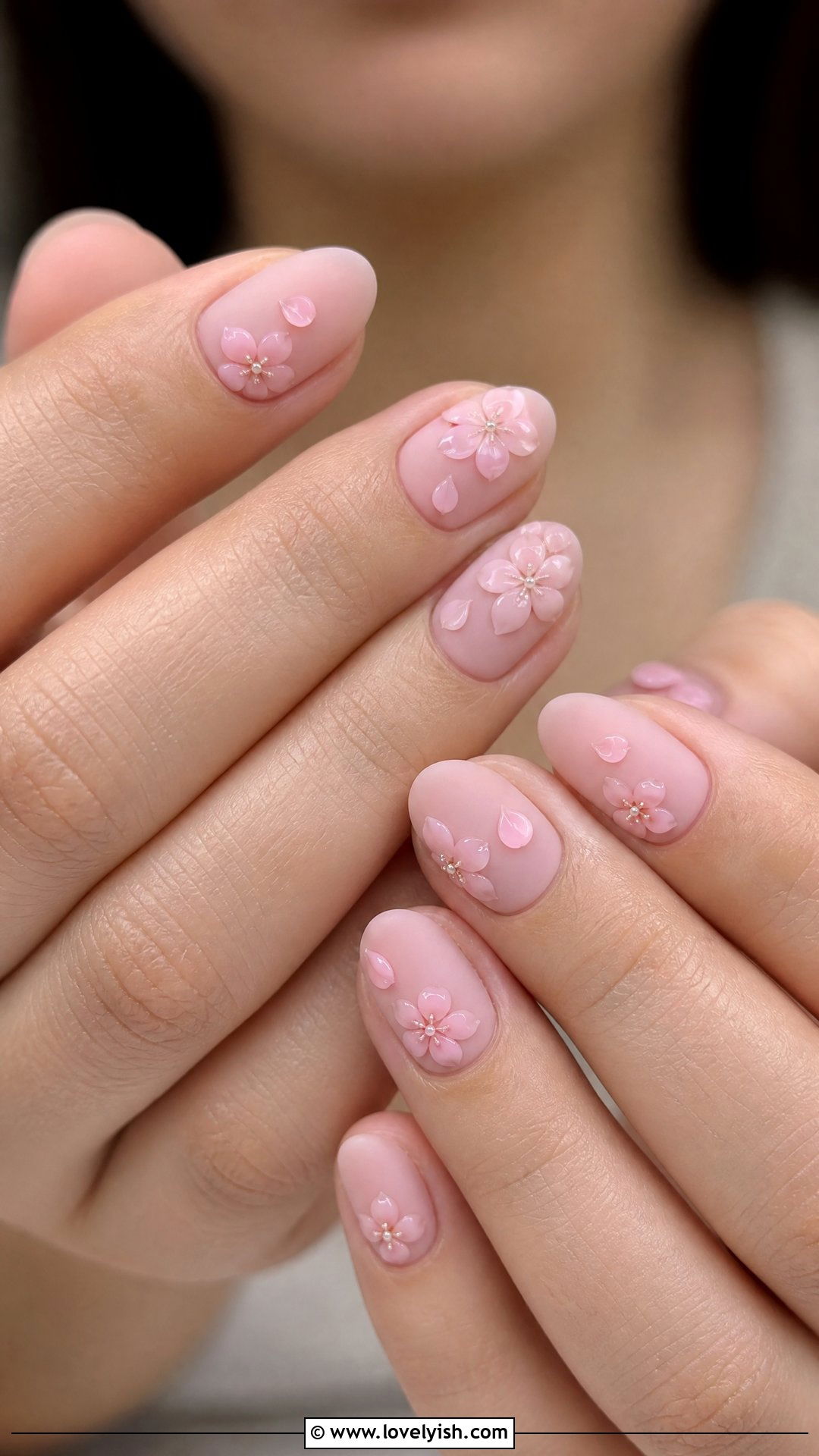 Cherry Blossom Matte Finish Nails - 50 cherry blossom nails - 50 cherry blossom nails