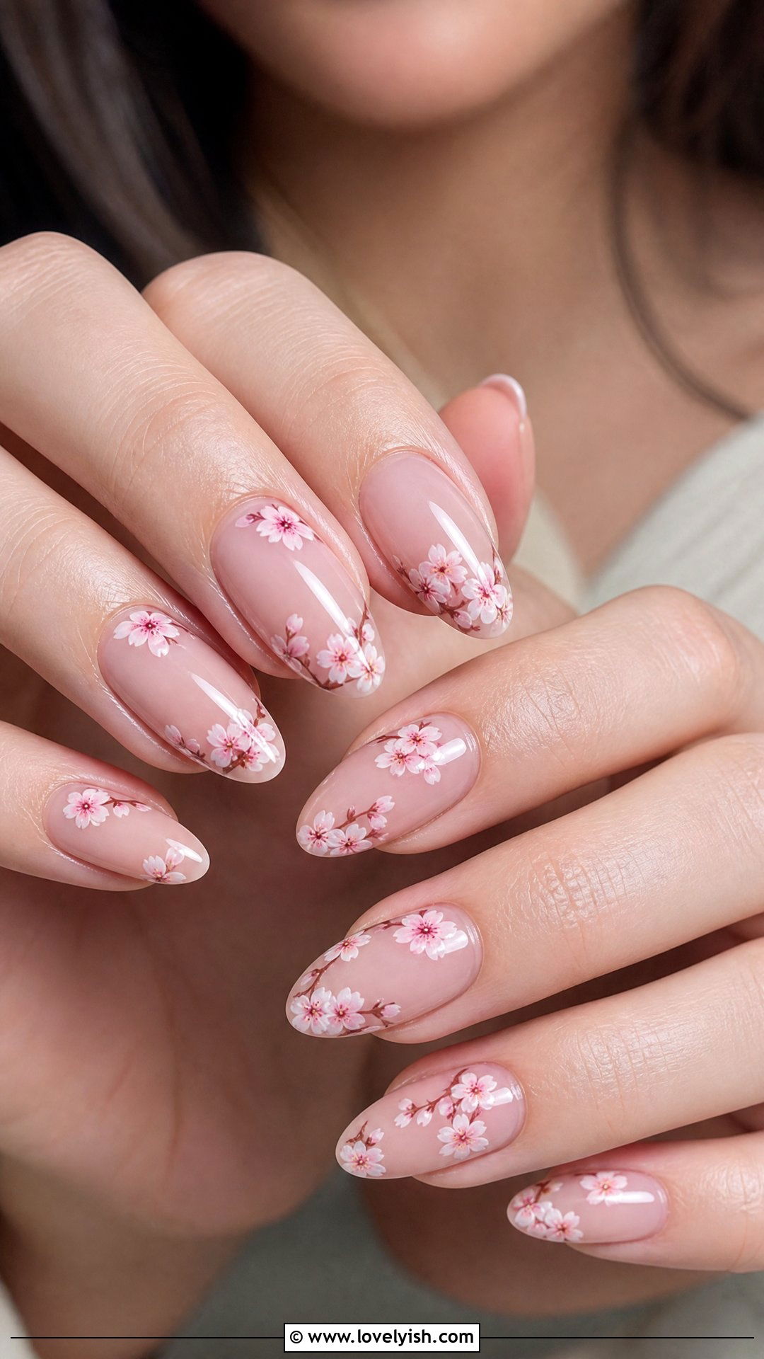 Cherry Blossom Negative Space Nails - 50 cherry blossom nails - 50 cherry blossom nails