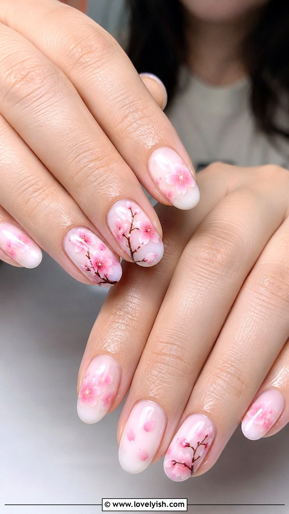 Cherry Blossom Pastel Nails - 50 baby shower nails - 50 baby shower nails