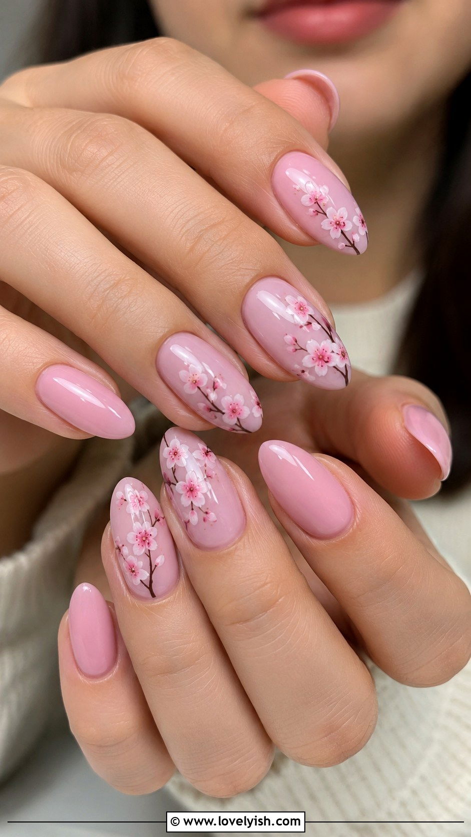Cherry Blossom Pink Nails - 38 may nail ideas - 38 may nail ideas