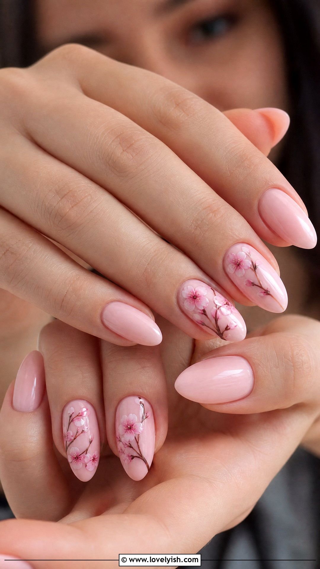 Cherry Blossom Pink Nails - 50 spring nails - 50 spring nails