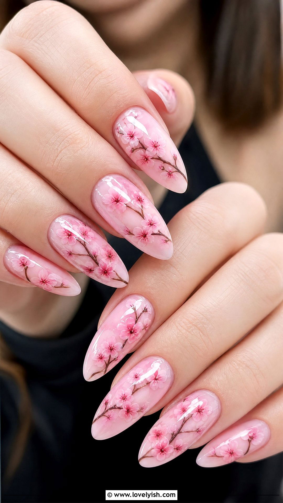 Cherry Blossom Pink Nails - 50 flower nails - 50 flower nails
