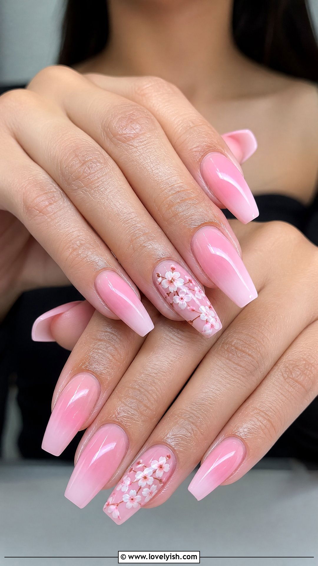 Cherry Blossom Pink Ombre Nails - 50 cherry blossom nails - 50 cherry blossom nails