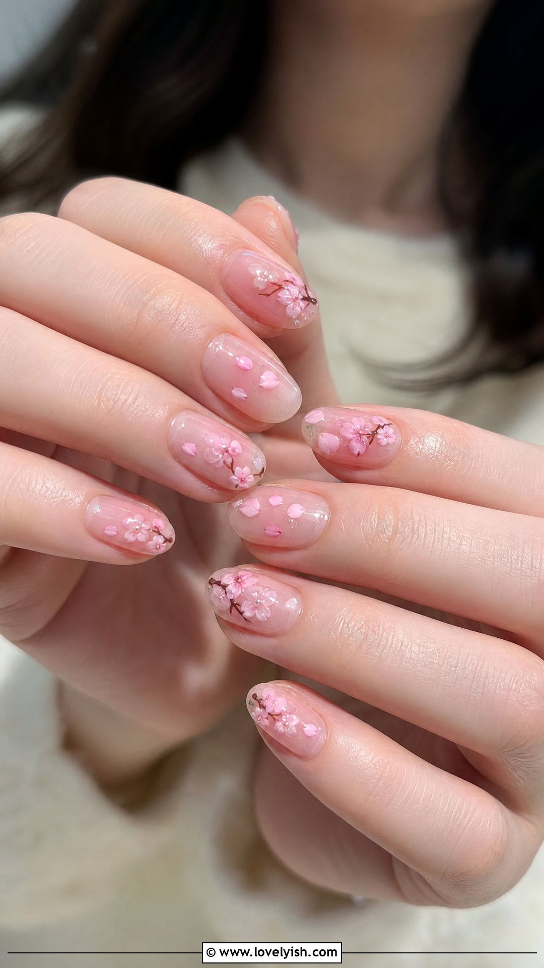 Cherry Blossom Press On Nails - 50 cherry blossom nails - 50 cherry blossom nails