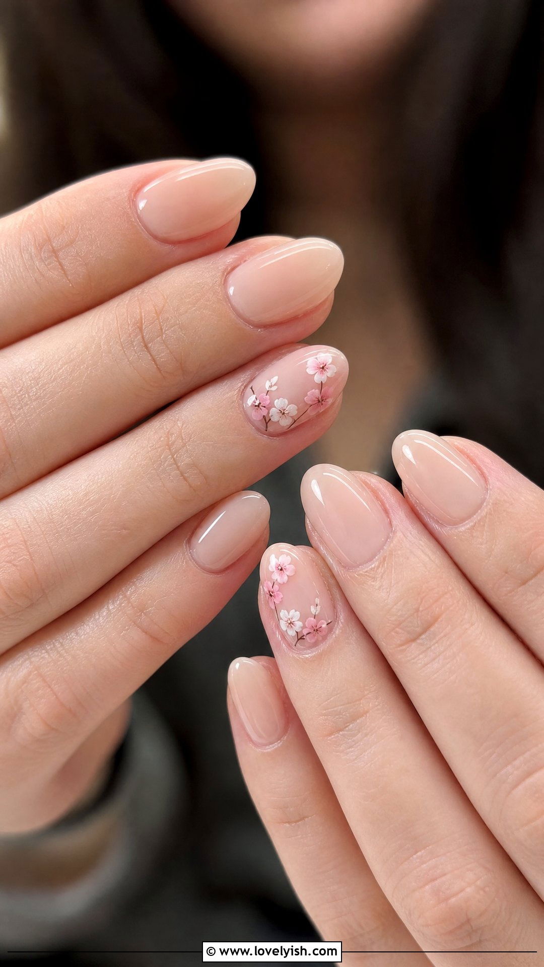 Cherry Blossom Sheer Beige Nails - 50 cherry blossom nails - 50 cherry blossom nails