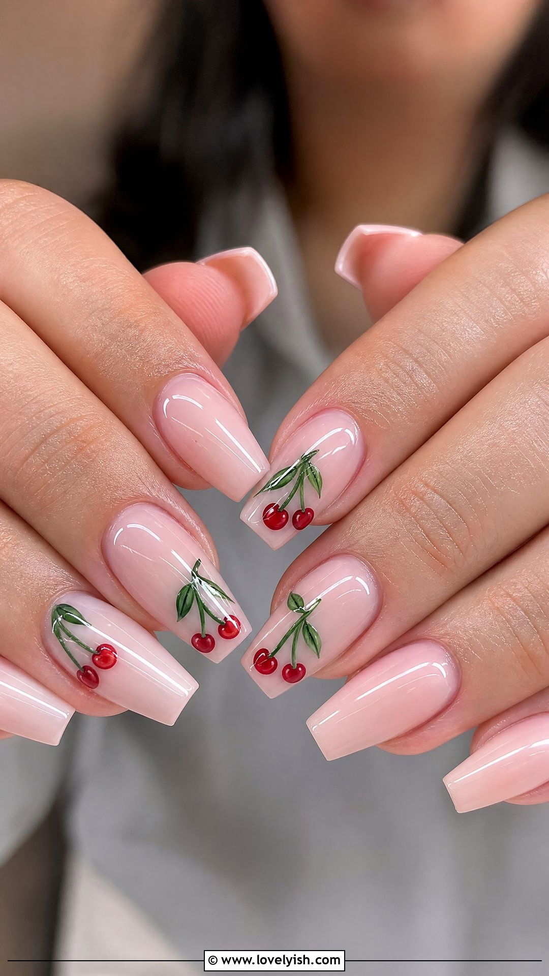 Cherry Coffin Nails - 50 cherry nails - 50 cherry nails