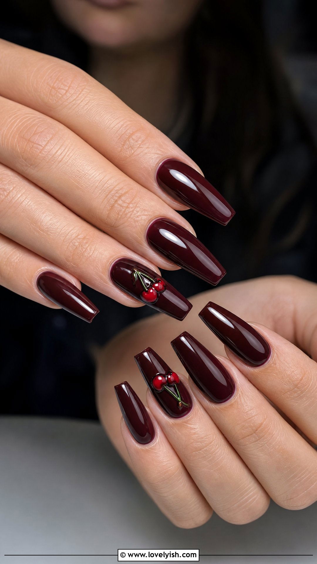 Cherry Cola Brown Nails - 50 cherry nails - 50 cherry nails