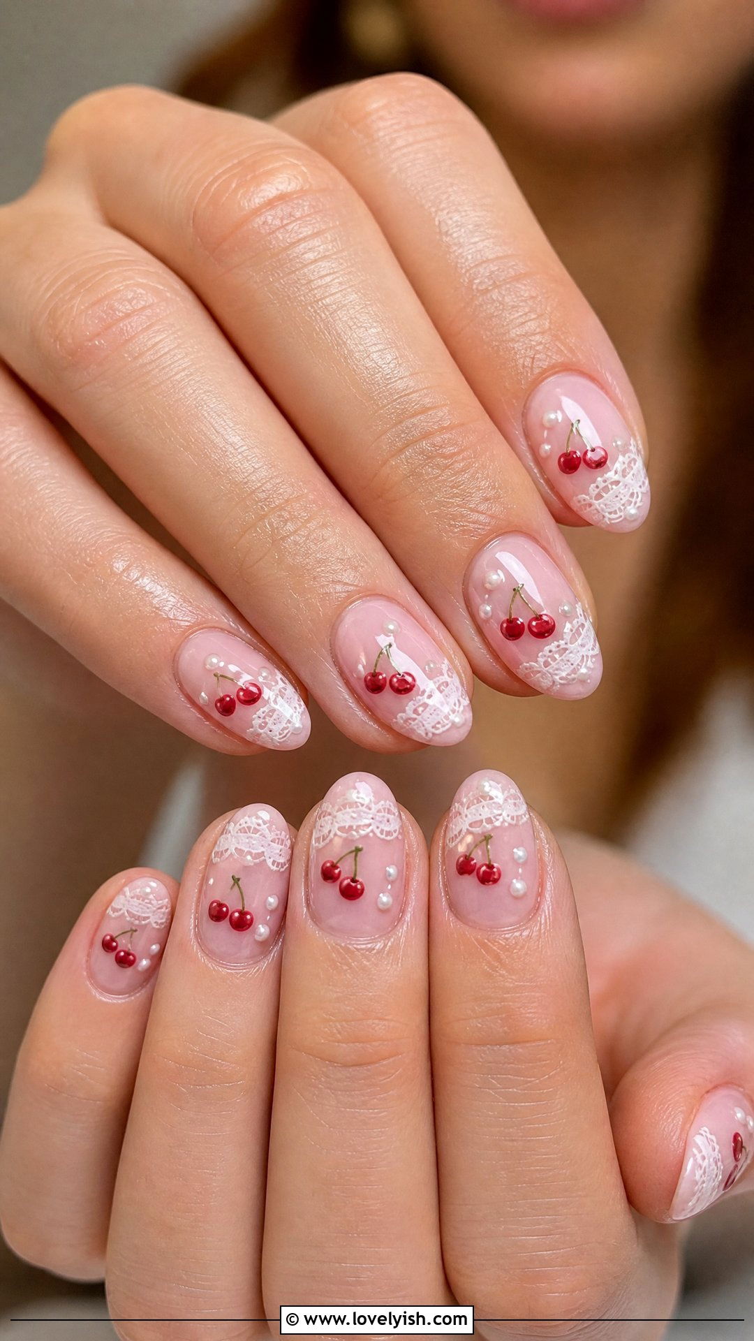 Cherry Coquette Nails - 50 cherry nails - 50 cherry nails