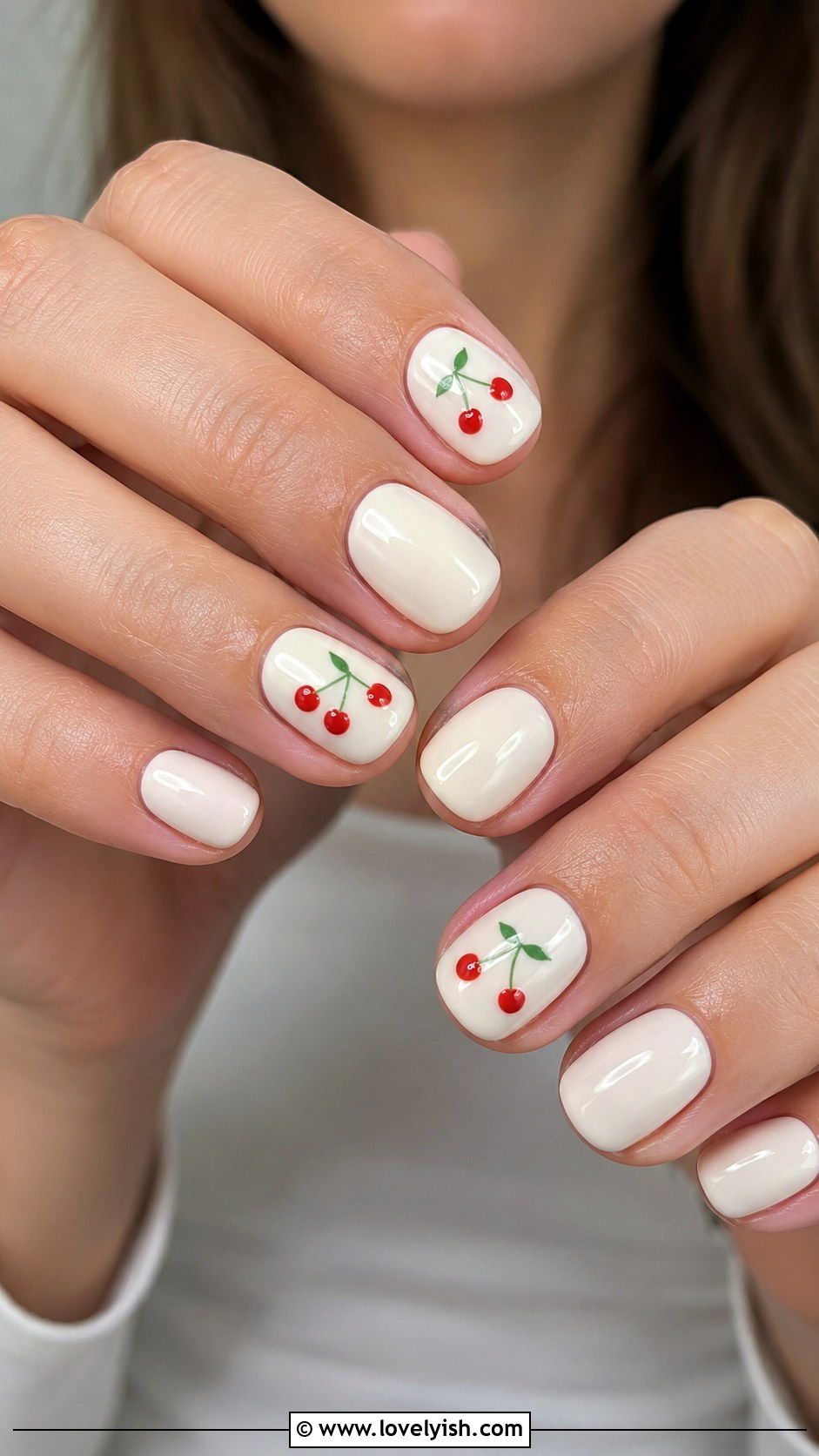 Cherry Fruit Nail Art - 50 diy nail art - 50 diy nail art