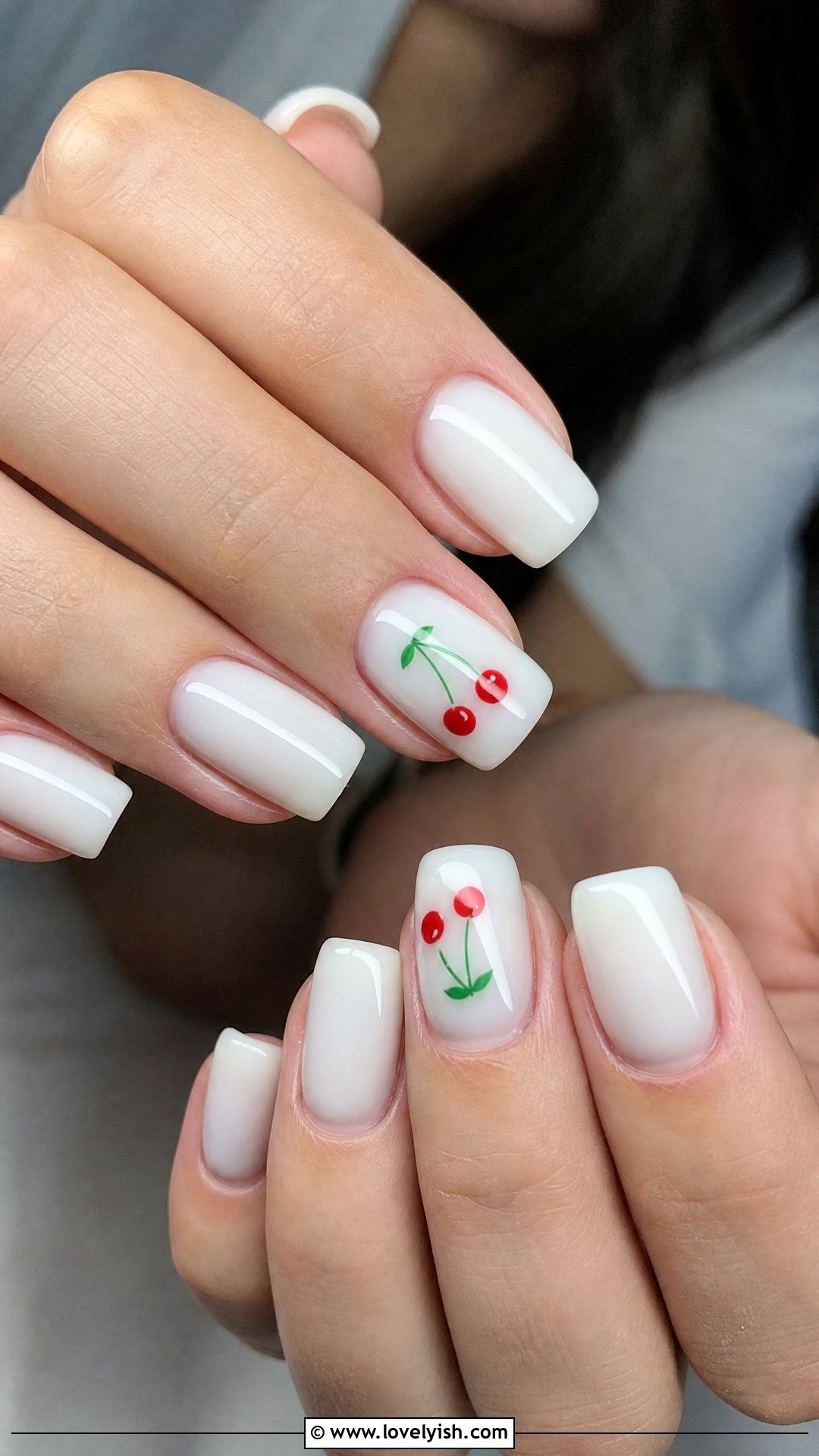 Cherry Fruit Square Nails - 50 square nails - 50 square nails