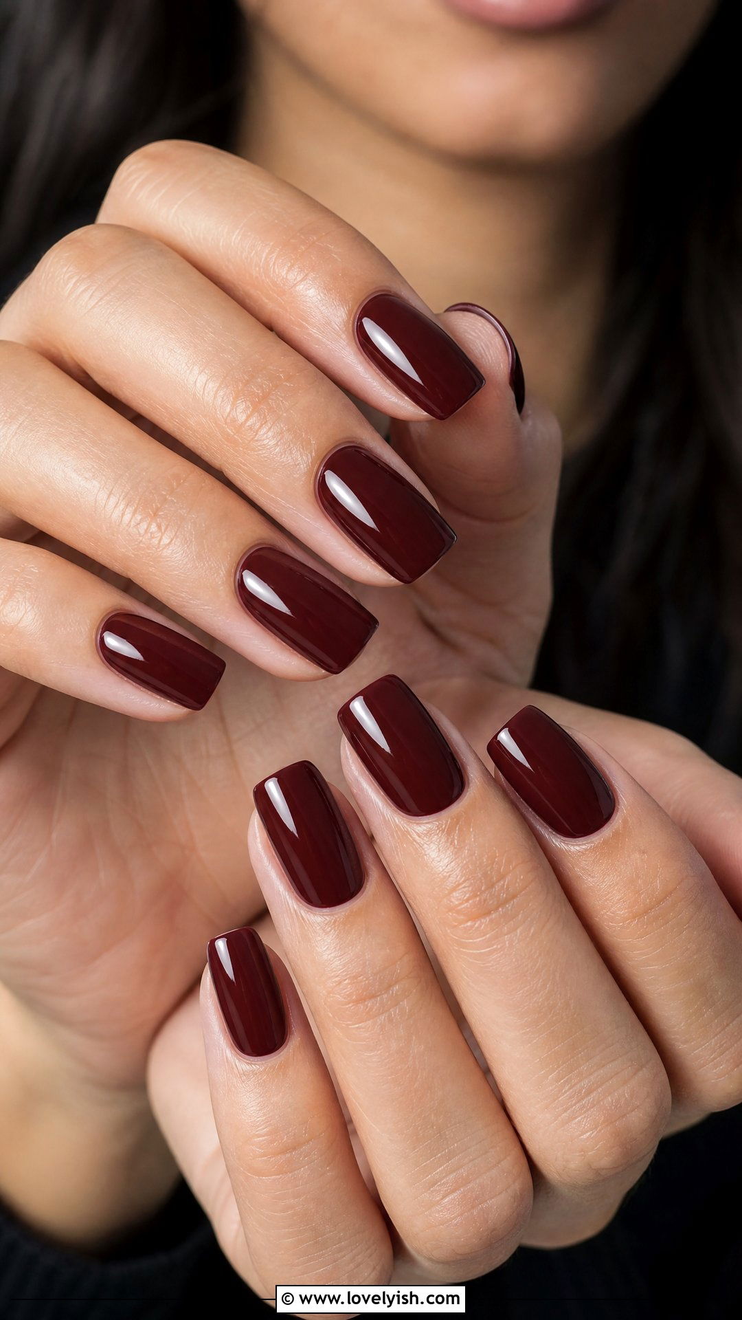 Cherry Mocha Red Nails - 50 dark red nails - 50 dark red nails