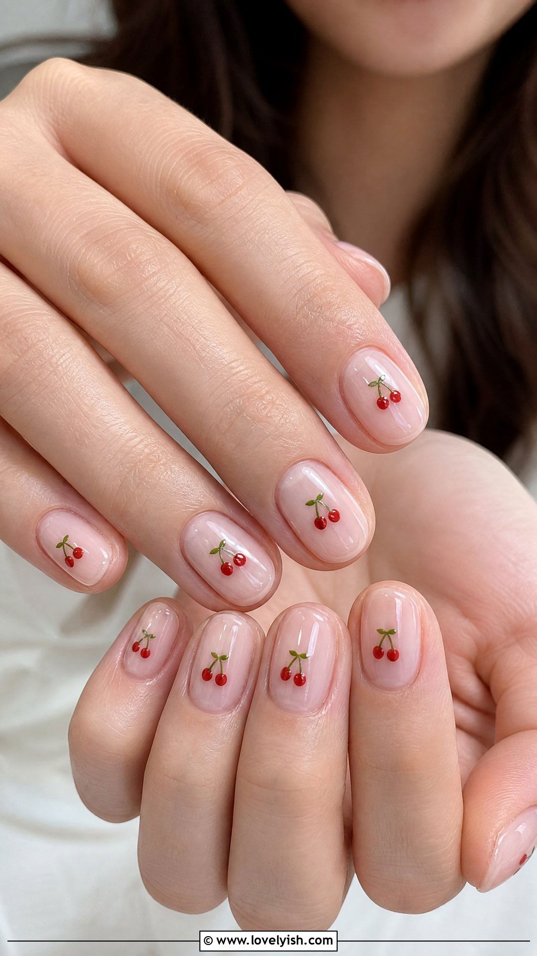 Cherry Negative Space Nails - 50 cherry nails - 50 cherry nails
