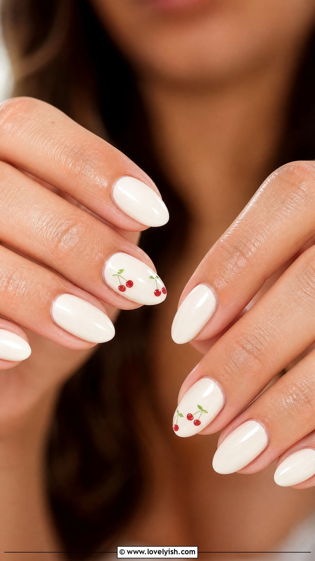 Cherry Print Nails - 50 popular nail designs - 50 popular nail designs