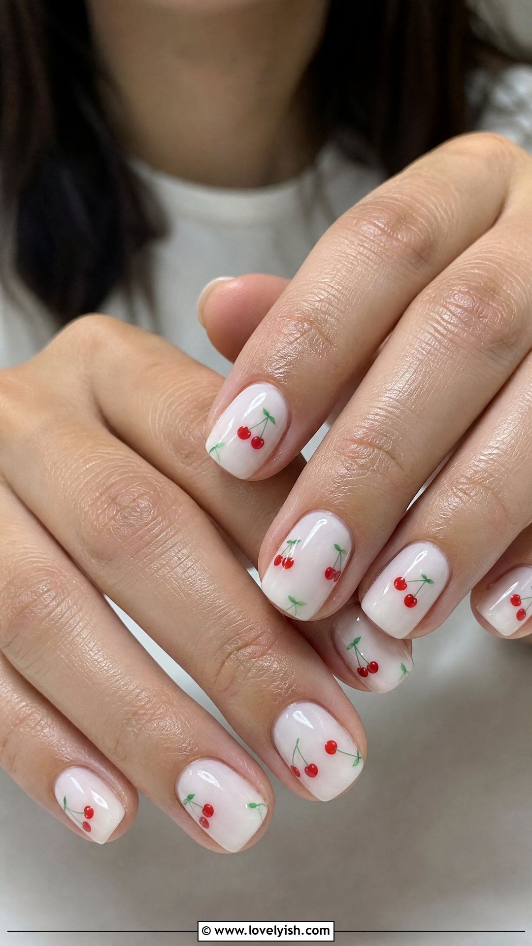 Cherry Print Nails - 50 spring nails - 50 spring nails