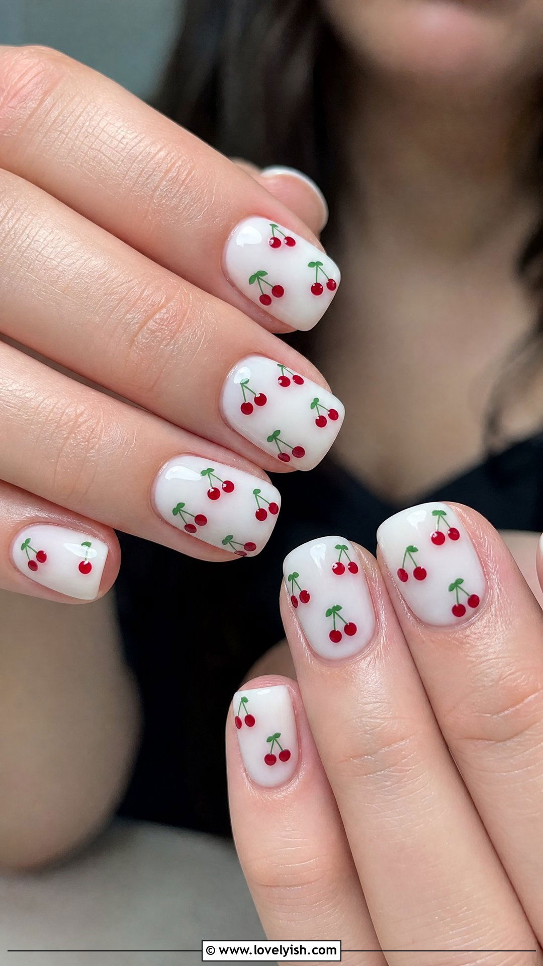Cherry Print Pop Punk Nails - 50 concert nails - 50 concert nails