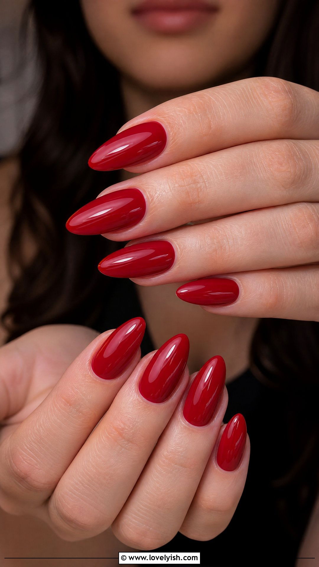 Cherry Red Almond Nails - 50 pictures of nail designs - 50 pictures of nail designs